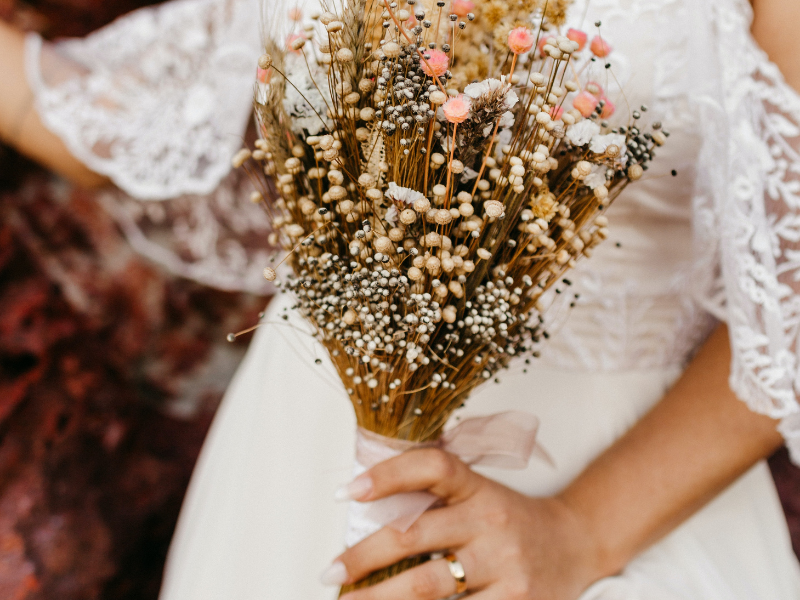 matrimonio sostenibile fiori secchi